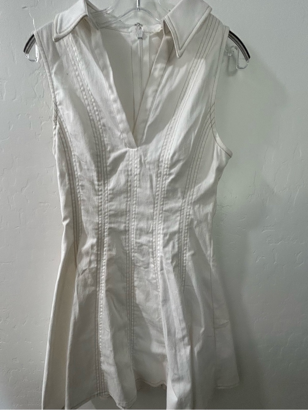 Flying Tomato Cream Sleeveless Collared Mini Dress - Picture 2 of 5